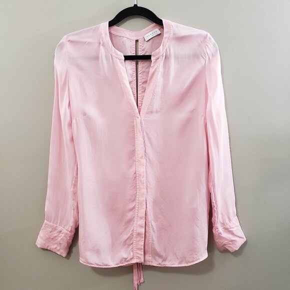 Sandro Paris Britany Open Back Blouse Pink Sz 1 S - Picture 2 of 11